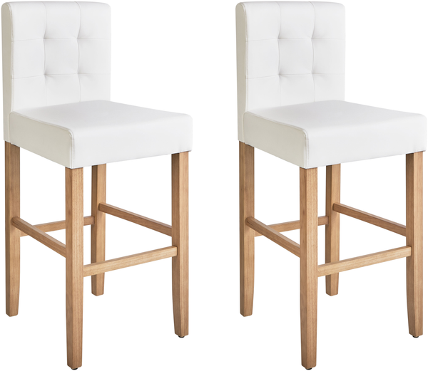Barhocker Kunstleder weiß 2er Set MADISON