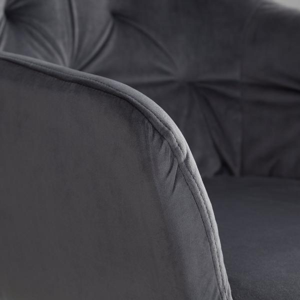 Homestyle4u Polsterstuhl 6er-Set, Samt grau, 59,5 x 88 x 56 cm Bild 10