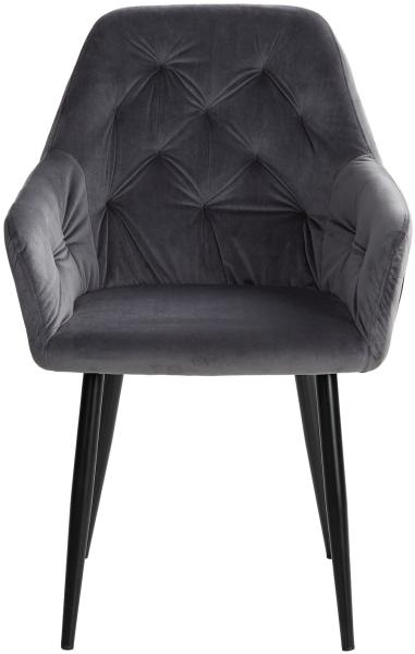 Homestyle4u Polsterstuhl 6er-Set, Samt grau, 59,5 x 88 x 56 cm Bild 4