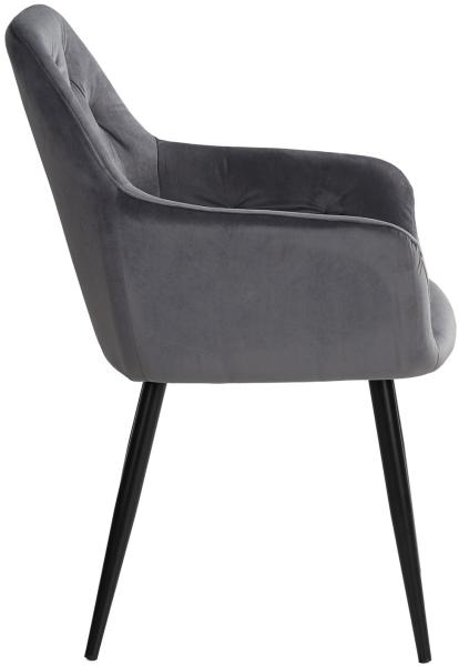 Homestyle4u Polsterstuhl 6er-Set, Samt grau, 59,5 x 88 x 56 cm Bild 8