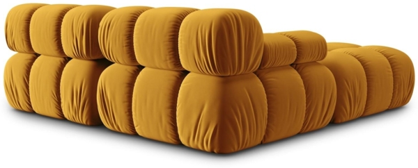 Micadoni Modulares Sofa Bellis 3-Sitzer mit flachem Modul Samtstoff Riviera Gelb Bild 5