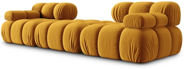 Micadoni Modulares Sofa Bellis 3-Sitzer mit flachem Modul Samtstoff Riviera Gelb Bild 9