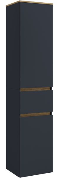VCM Badmöbel Hochschrank Cosila 921947 Anthrazit / Honig-Eiche H. 165 x B. 40 x T. 33 cm