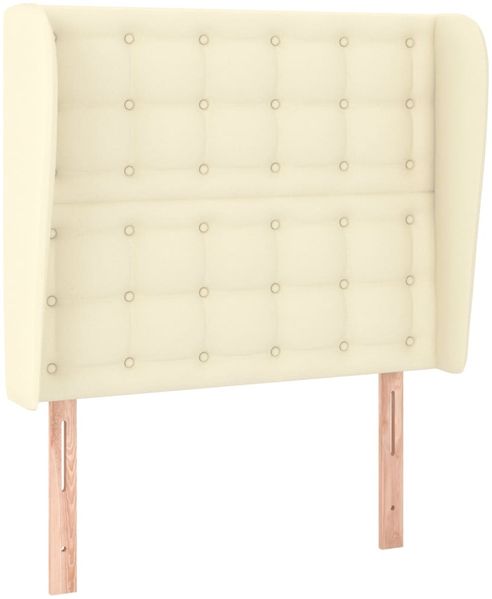 Kopfteil, Bettkopfteil, Minimalistisch mit Ohren Creme 93x23x118/128 cm Kunstleder