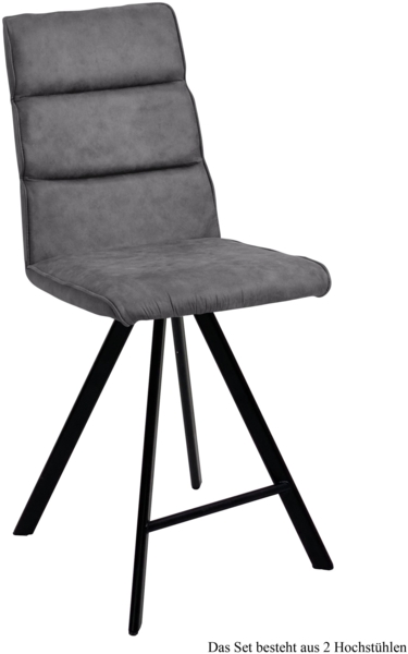 Thekenstuhl drehbar (2er-Set) Devinne 47x109x60 Schwarz/Grau