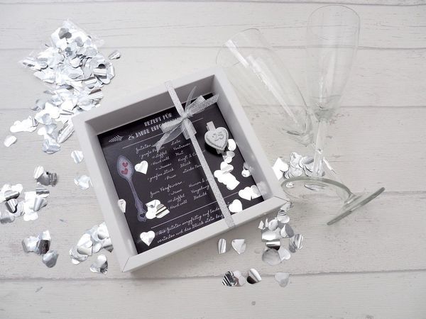 ZauberDeko Geschenkbox Geldgeschenk Verpacken Silberhochzeit Geschenk Rezept für 25 Jahre Ehe
