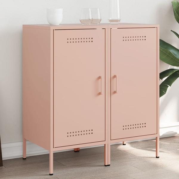 vidaXL Sideboards 2 Stk. Rosa 36x39x79 cm Stahl 843015