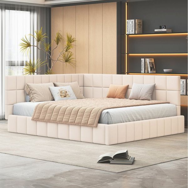 Celya Polsterbett Schlafsofa 160*200 Multifunktionsbett (Ohne Matratze), mit Lattenrost aus hautsympathischem Samtstoff