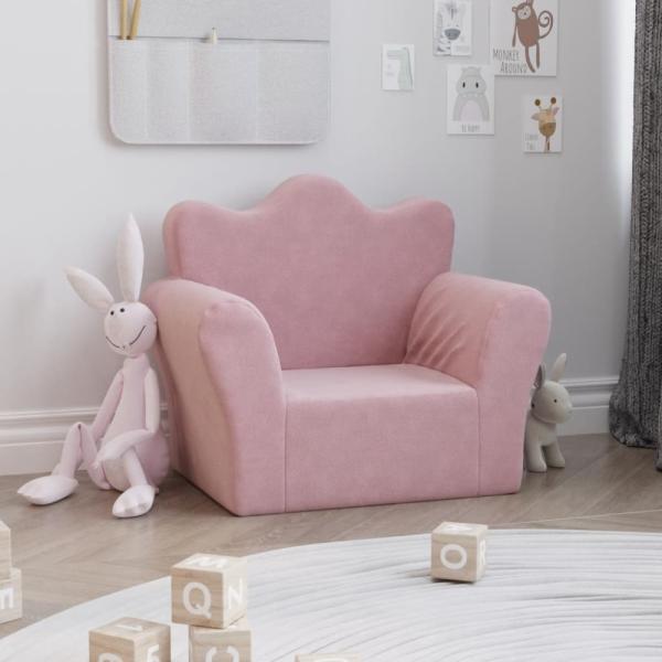 vidaXL Kindersofa Rosa Weich Plüsch 357045