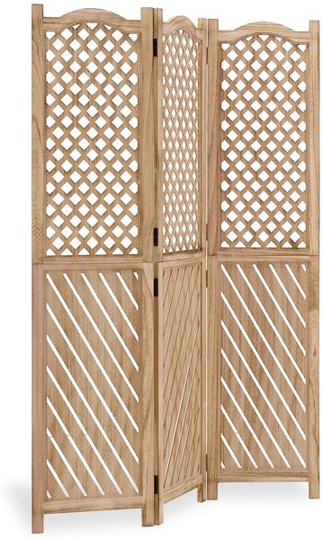 3 fach Paravent Raumteiler Holz Trennwand spanische Wand Sichtschutz Natur Bild 8