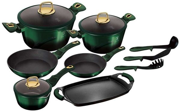 Berlinger Haus Berlinger Haus Töpfe 12 Stück Metallic Emerald Line BH6066