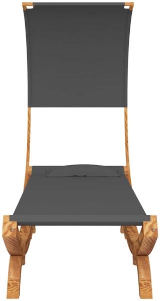 vidaXL Sonnenliege mit Dach 100x200x126 cm Bugholz Massiv Anthrazit 313946 Bild 2