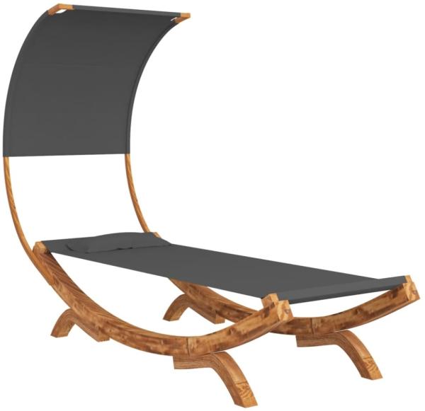 vidaXL Sonnenliege mit Dach 100x200x126 cm Bugholz Massiv Anthrazit 313946 Bild 3