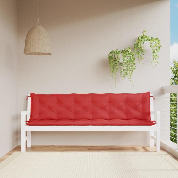 vidaXL Gartenbank-Auflagen 2 Stk. Rot 200x50x7 cm Oxford-Gewebe 361741