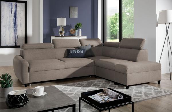 99rooms Latos Ecksofa Velours ESITO Beige Rechts mit