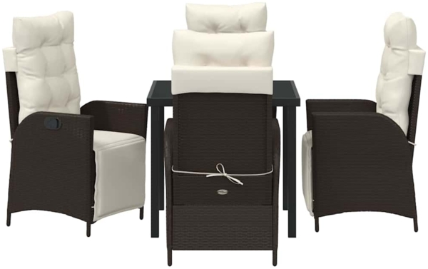 vidaXL Garten Essgruppe 5 pcs Braun Poly Rattan 3380541 Bild 6