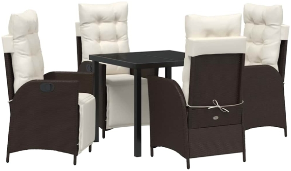 vidaXL Garten Essgruppe 5 pcs Braun Poly Rattan 3380541 Bild 1