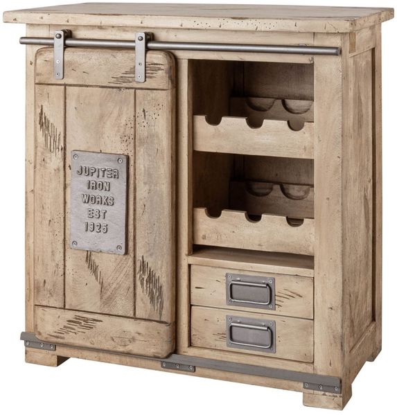 Weinkommode Mango 80x40x82 whitewash lackiert RAILWAY #340