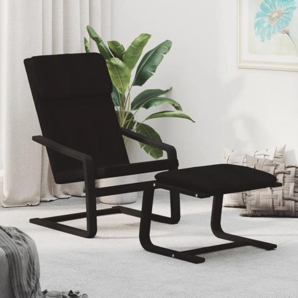 vidaXL Relaxsessel mit Hocker Schwarz Stoff 3154419