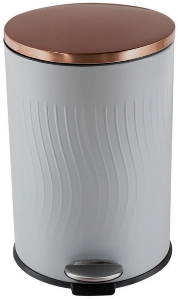 HTI-Living Mülleimer Treteimer Jannik 20 Liter Grau Kupfer, Mülleimer Edelstahl
