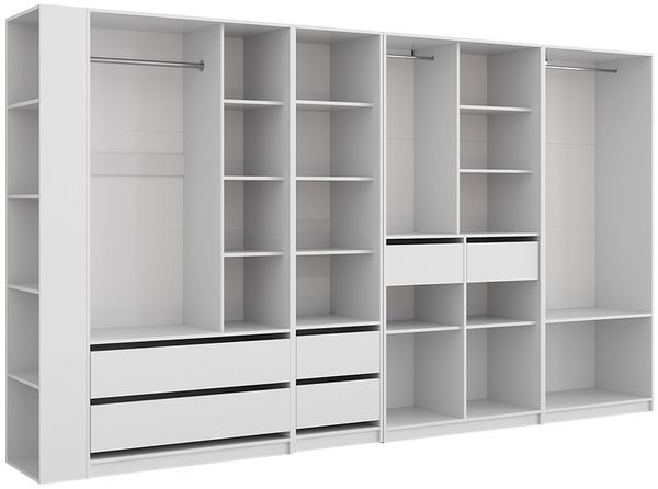 Kleiderschrank Elmo Weiß 50x200 cm 5er Set Vicco