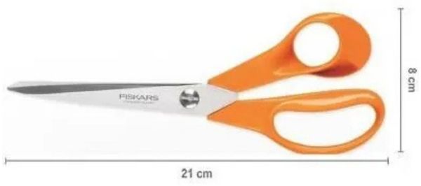 Fiskars Universalschere Fiskars Classic Universalschere 21cm, (Packung, 1-tlg, 1005148), langlebiges und vielseitiges Werkzeug zum Basteln