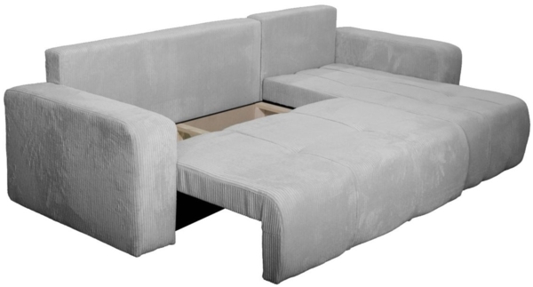 Ecksofa mit Schlaffunktion Sofa DAGNY in Stoff Cosmic Beige Ottomane Links Bild 2