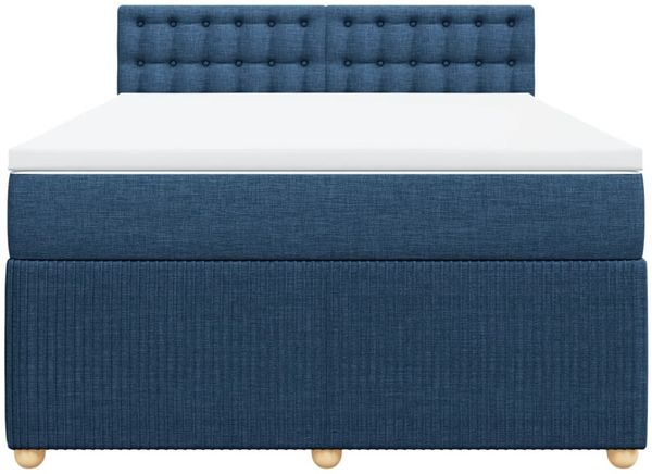 vidaXL Boxspringbett mit Matratze Blau 140x200 cm Stoff 3289799 Bild 6