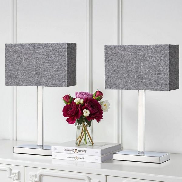 STANBOW Tischleuchte Tischlampe aus Metall mit Leinenschirm im Modern-Stil, ohne Leuchtmittel, E27, Sideboard & Nachttisch - Schlafzimmer, Wohnzimmer