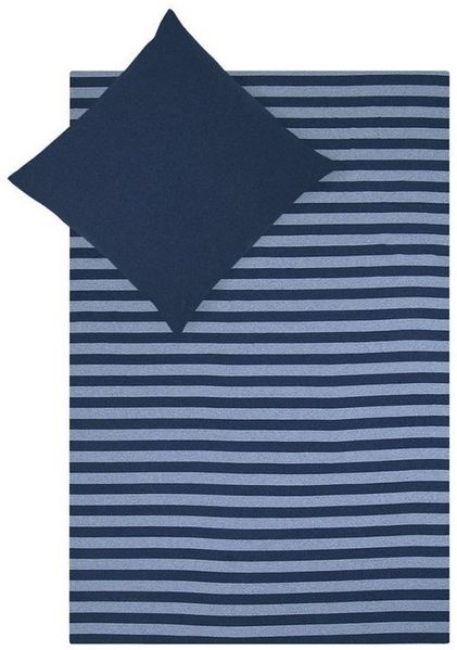 TRAUMSCHLAF Bettwäsche Melange-Stripe Marine, Jersey, 3 teilig, pflegeleichte zeitlose Ganzjahreswäsche Bild 4