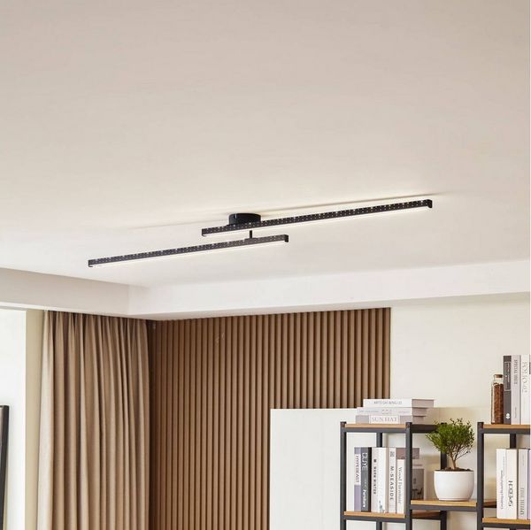 Lindby Deckenleuchten Aurendor, LED, Metall, Schwarz warmweiß IP20, LED 22 W gesamt, warmweiß