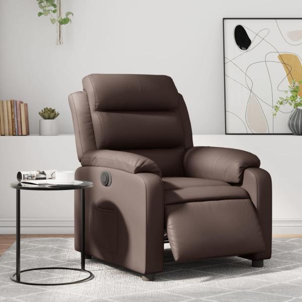 vidaXL Elektrischer Relaxsessel Braun Kunstleder 3205030