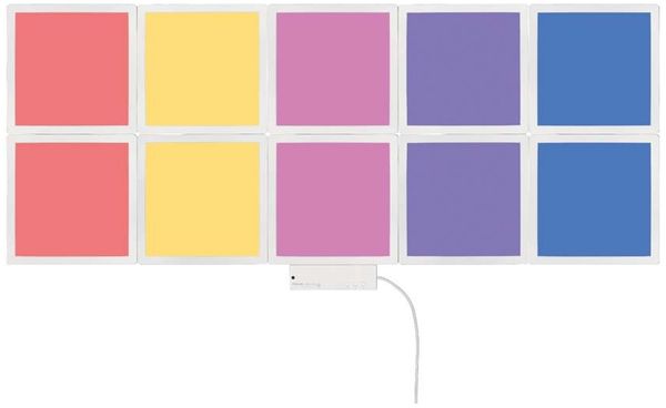 10er Set RGB LED Wandpanel, Fernbedienung, dimmbar, L 18 cm