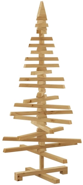 vidaXL Holz Weihnachtsbaum mit Ständer Braun 120 cm Massivholz Kiefer 42016699