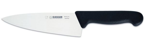 GIESSER Kochmesser Küchenmesser breit 8455, Rostfrei, breite Form, scharf, Handabzug, Ideal für jede Küche