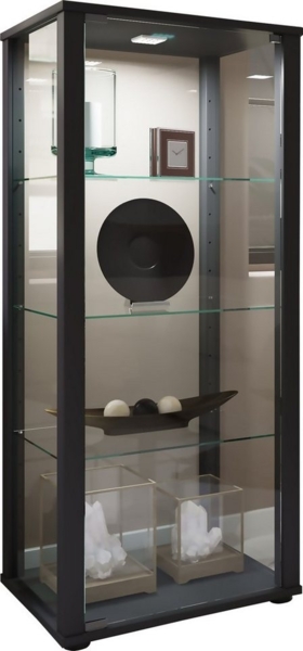 VCM Standvitrine Holz Glas Stand Vitrine Sammelvitrine Kavisa M