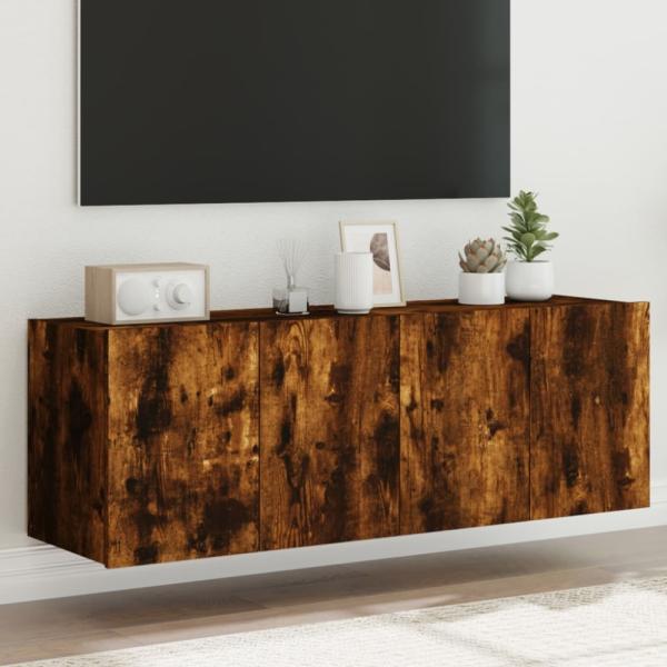 vidaXL TV-Wandschränke mit LED-Leuchten 2 Stk. Räuchereiche 60x35x41cm 837311