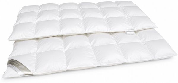 Premium Ganzjahres Daunendecke Kassette, 155x220 cm 100% neue weiße Daunen