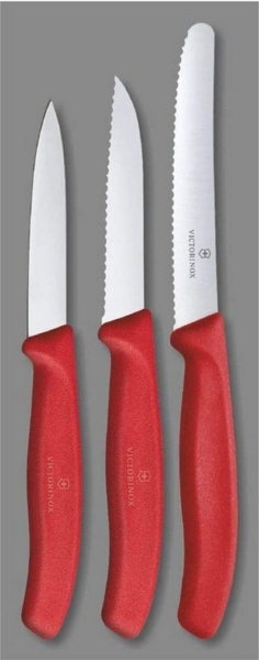 Victorinox | Swiss Classic Gemüsemesser-Set | 3-teilig | Wellenschliff & glatte Klinge | ideal für Gemüse & Tomaten | langlebig und präzise | spülmaschinengeeignet