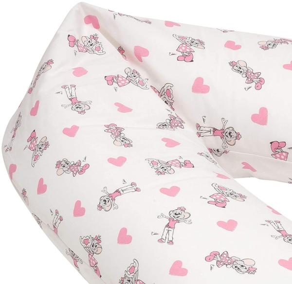 Still-und Lagerungskissen ED - EDDA 190 cm, 100 Prozent Baumwolle, Edda Rosa Herzen : Edda Rosa Herzen