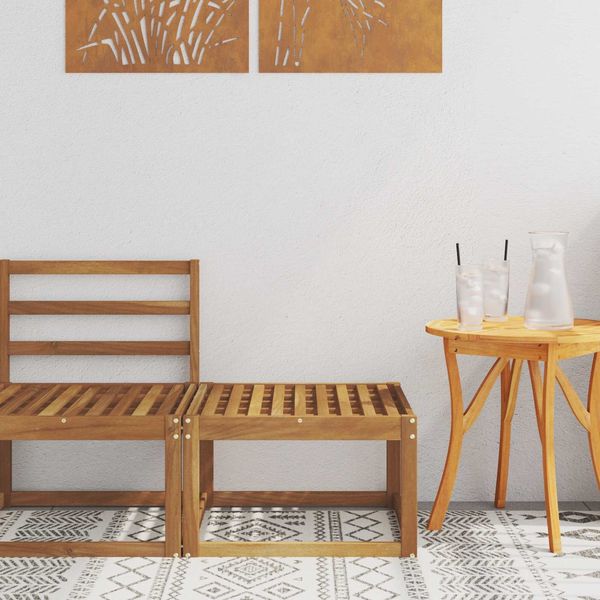 vidaXL Outdoor-Fußhocker Massivholz Akazie Natur 59 x 59 x 37 cm 900448