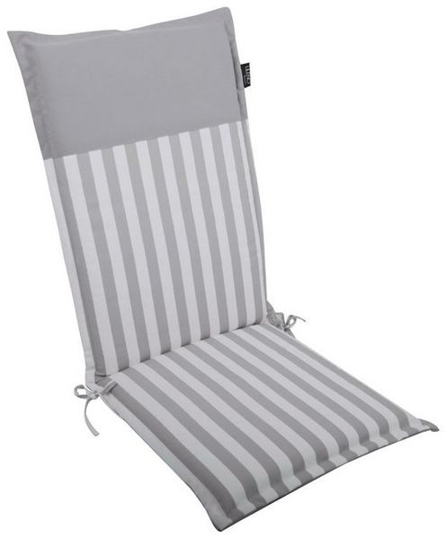 LILENO HOME Hochlehnerauflage Gartenstuhl Auflage, bequeme Sitzauflage für Gartenmöbel, Stuhlkissen, (1 St, 1er Set), Polsterauflage Streifen Hellgrau, Sitzpolster für Klappstühle