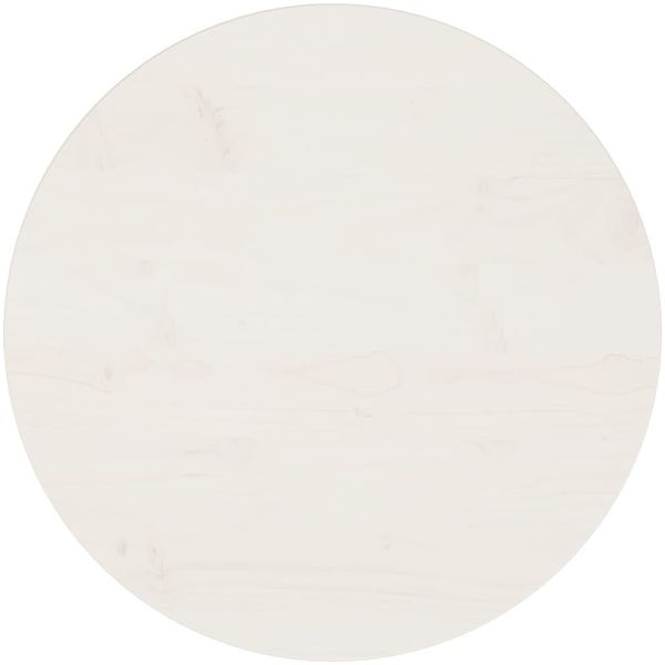vidaXL Tischplatte Weiß Ø50x2,5 cm Massivholz Kiefer 813653