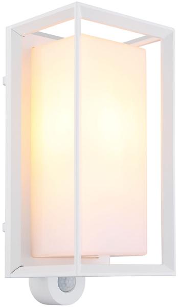 Außenwandleuchte, weiß, Bewegungsmelder, E27, H 28 cm