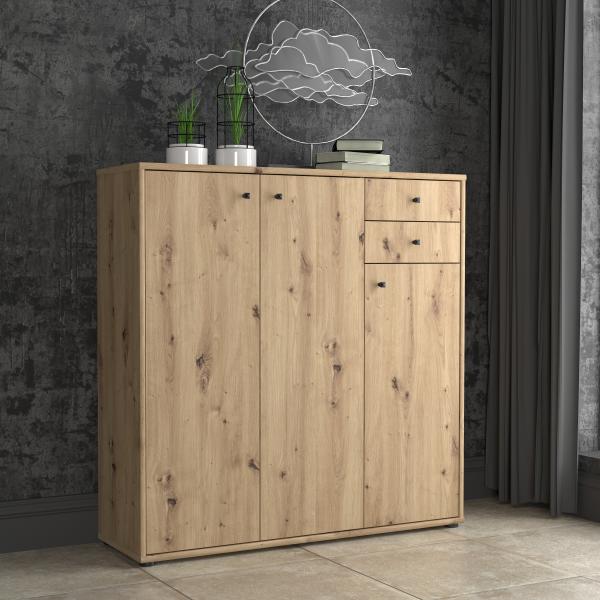 Kommode Sideboard Highboard Schuhe Stauraum Ordner Büro Artisan Eiche Nb. 1090