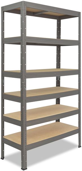 shelfplaza PRO 200x120x40 cm Schwerlastregal in grau mit 6 Böden und 166 kg Traglast pro Boden