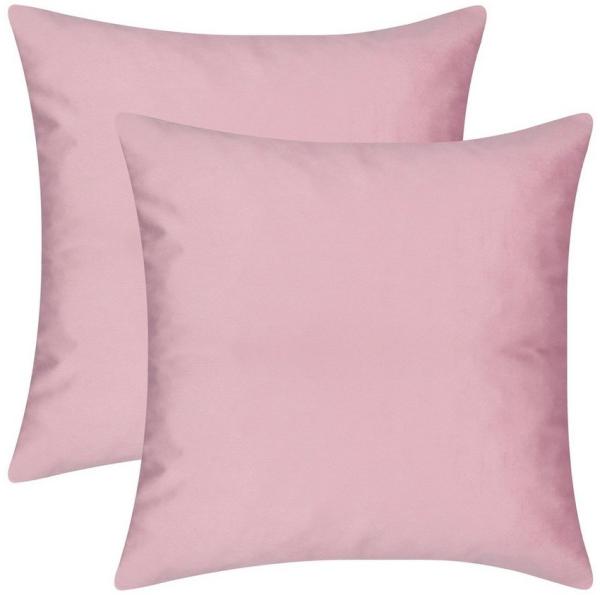 Barbons Kissenbezug 40x40 2er Set – Samt Dekokissenbezug weiche Kissenbezüge Kissenhülle mit Reißverschluss Kopfkissenbezug (40x40, Rose)
