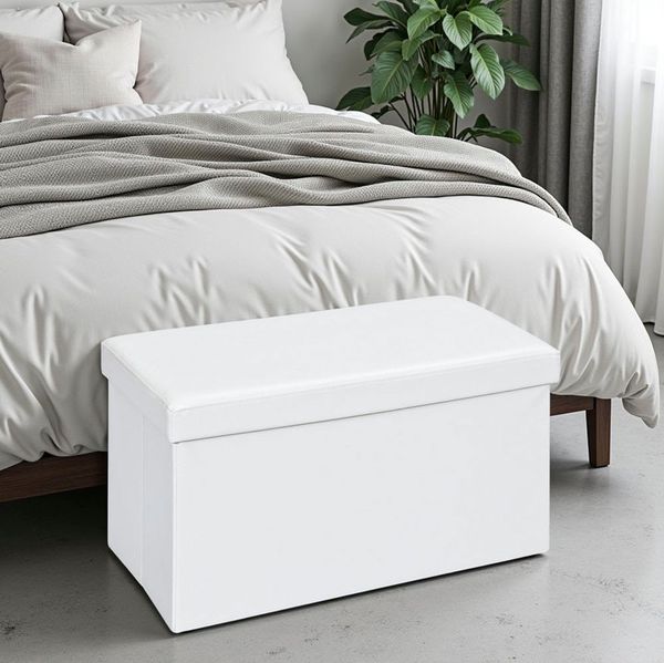 Inter Link Faltbox Setto groß Weiß mit Sitzpolster, 76 x 38 x 38 cm