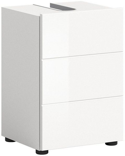 Newroom Waschbeckenunterschrank Weiß 38 cm Waschbeckenunterschrank Weiß Hochglanz Waschtischunterschrank Badu...