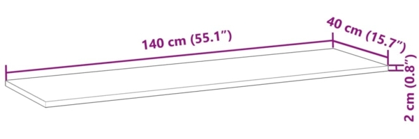 vidaXL Schweberegal 140x40x2 cm Massivholz Akazie Unbehandelt 3279407 Bild 7